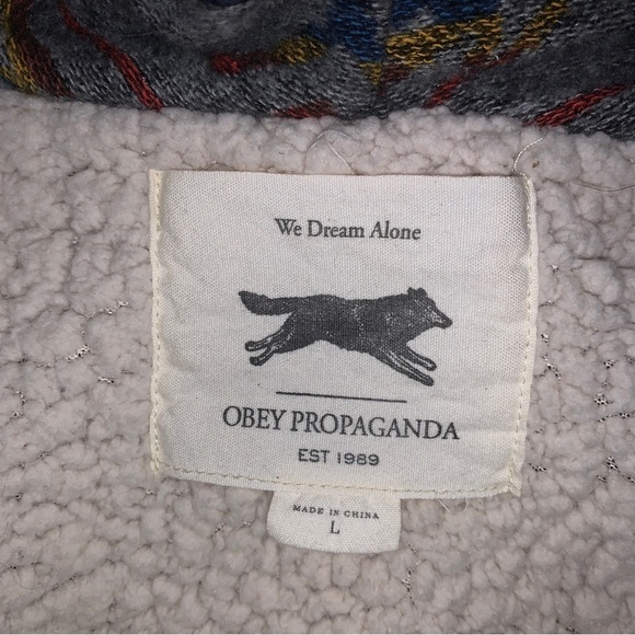Obey Propaganda Fleece Hoodie Aztec Print - Picture 9 of 9